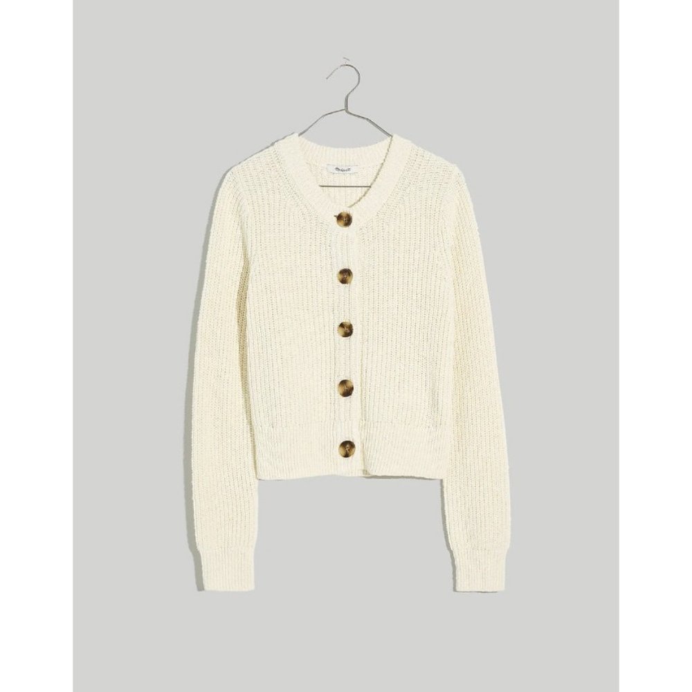 Madewell $98 Textural Knit Cardigan Sweater Ivory Size XS NJ825